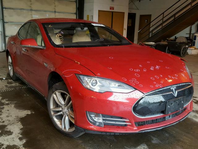 5YJSA1H10EFP60429 - 2014 TESLA MODEL S RED photo 1