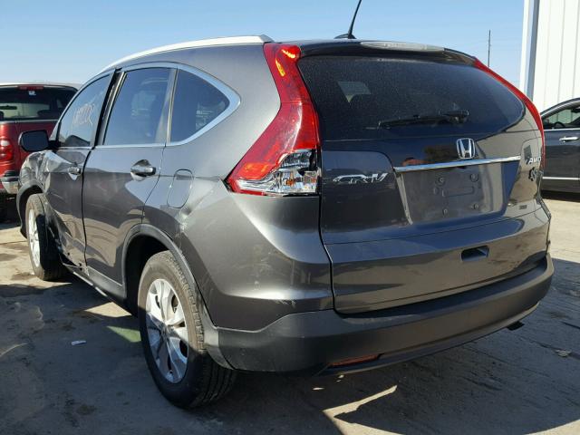 2HKRM4H79DH639703 - 2013 HONDA CR-V EXL GRAY photo 3