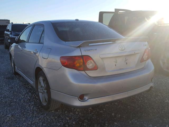 1NXBE40E39Z115934 - 2009 TOYOTA COROLLA XR SILVER photo 3