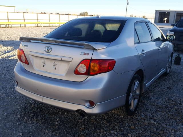 1NXBE40E39Z115934 - 2009 TOYOTA COROLLA XR SILVER photo 4