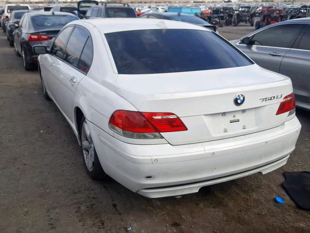 WBAHN83507DT66728 - 2007 BMW 750 WHITE photo 3