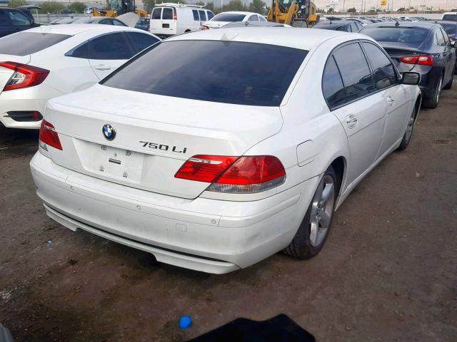 WBAHN83507DT66728 - 2007 BMW 750 WHITE photo 4