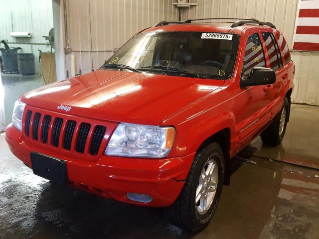 1J4GW68N9XC628917 - 1999 JEEP GRAND CHER RED photo 2