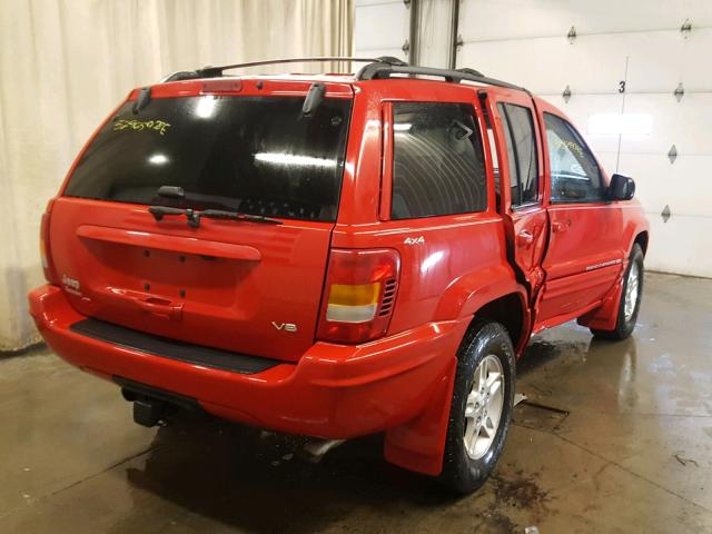 1J4GW68N9XC628917 - 1999 JEEP GRAND CHER RED photo 4