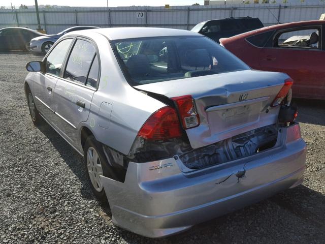 1HGES16395L000500 - 2005 HONDA CIVIC DX V SILVER photo 3