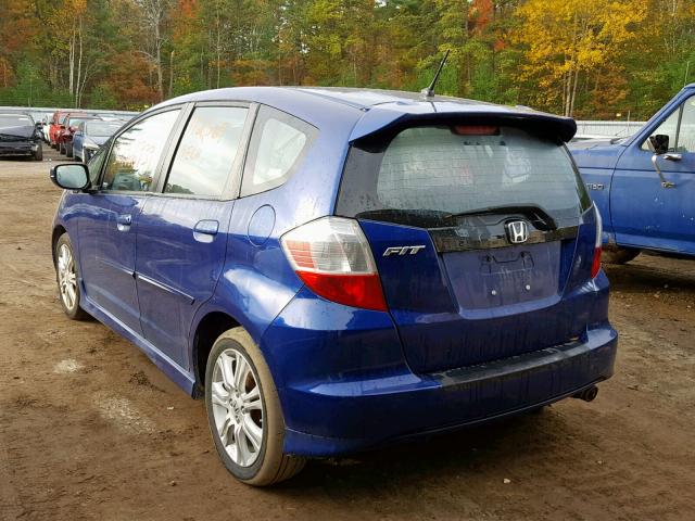 JHMGE88609S051439 - 2009 HONDA FIT SPORT BLUE photo 3