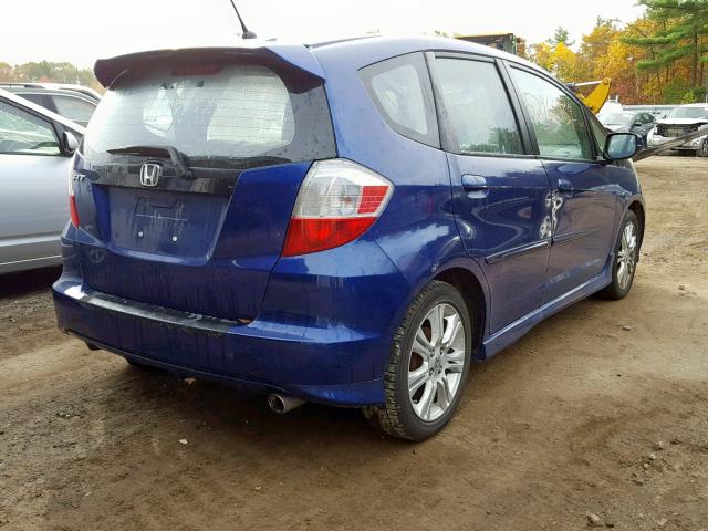 JHMGE88609S051439 - 2009 HONDA FIT SPORT BLUE photo 4