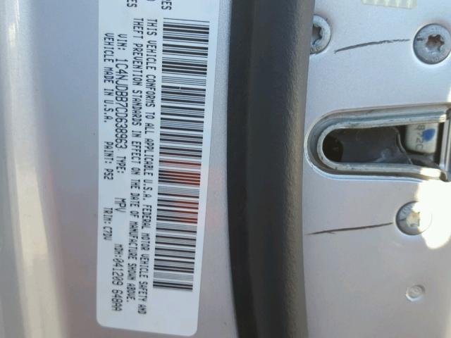 1C4NJDBB7CD638963 - 2012 JEEP COMPASS SP ვერცხლისფერი ფოტო 10