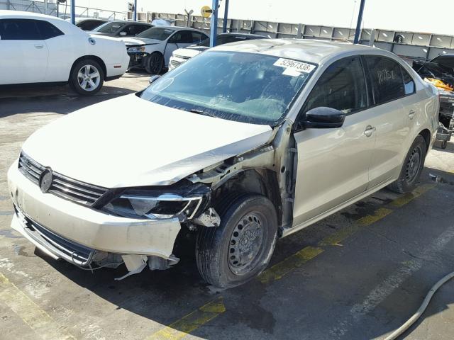 3VW1K7AJ9EM231737 - 2014 VOLKSWAGEN JETTA BASE GOLD photo 2