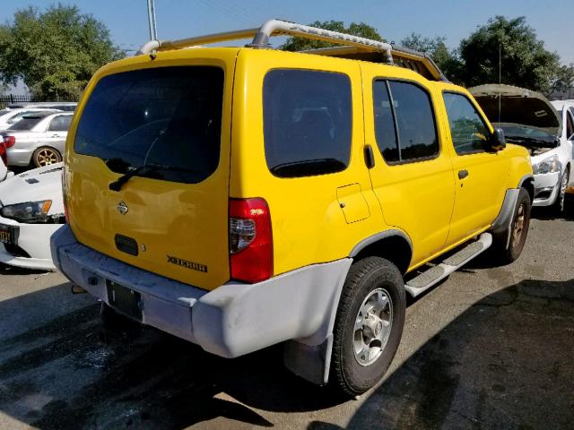 5N1ED28T1YC550947 - 2000 NISSAN XTERRA XE YELLOW photo 4