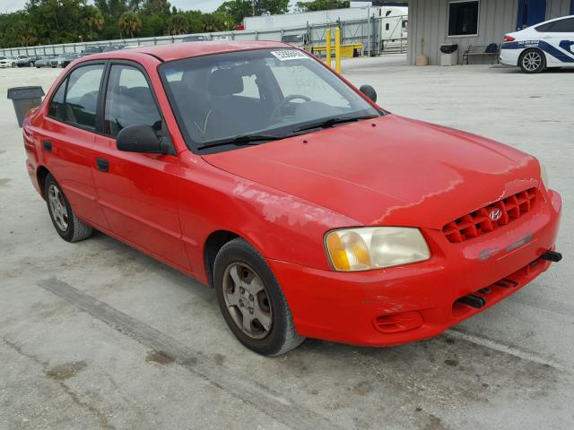 KMHCG45C62U407718 - 2002 HYUNDAI ACCENT GL RED photo 1