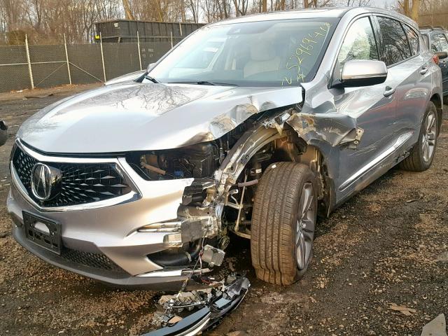 5J8TC2H75KL002461 - 2019 ACURA RDX SILVER photo 2