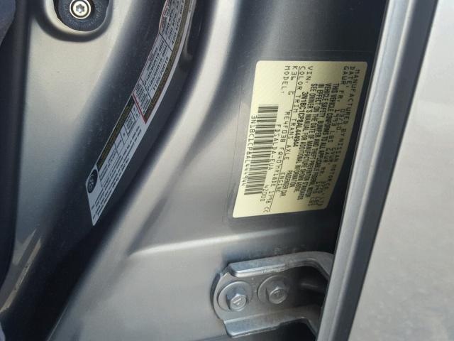 3N1BC1CP8AL444944 - 2010 NISSAN VERSA S SILVER photo 10