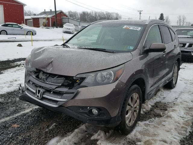 5J6RM4H7XDL037270 - 2013 HONDA CR-V EXL BROWN photo 2