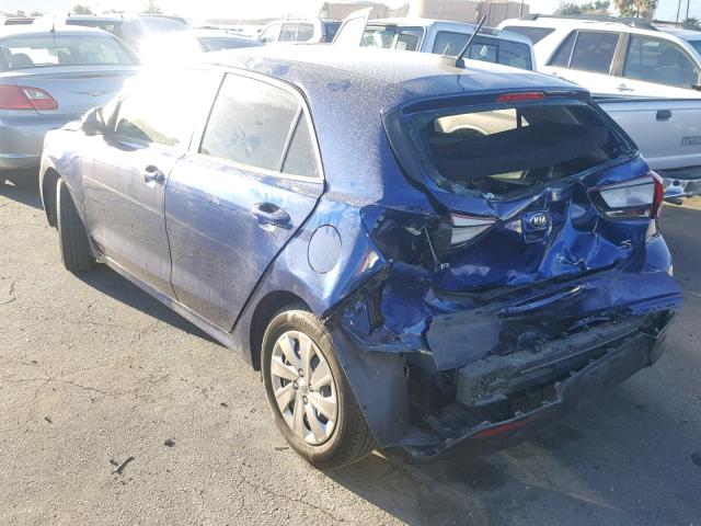 3KPA25AB3JE058768 - 2018 KIA RIO LX BLUE photo 3