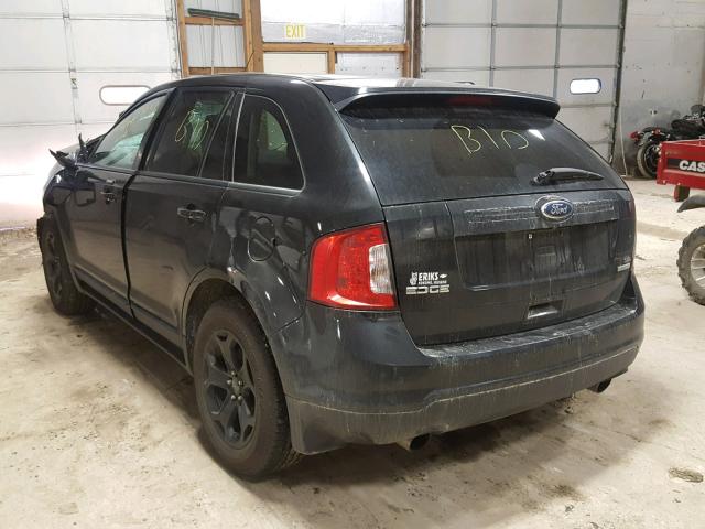 2FMDK3J95DBB12576 - 2013 FORD EDGE SEL BLACK photo 3