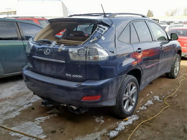 JTJHW31U460031407 - 2006 LEXUS RX 400H BLUE photo 4