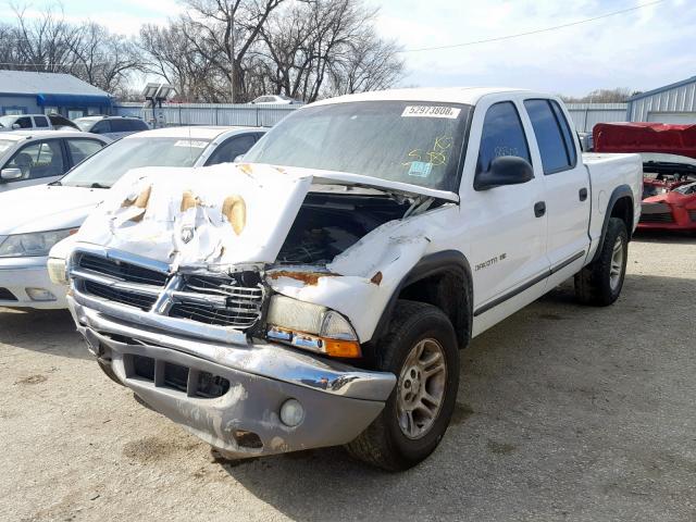 1B7HL2AN71S308210 - 2001 DODGE DAKOTA QUA WHITE photo 2