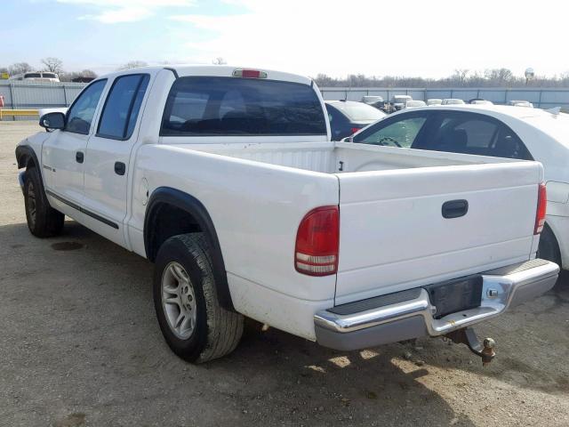 1B7HL2AN71S308210 - 2001 DODGE DAKOTA QUA WHITE photo 3