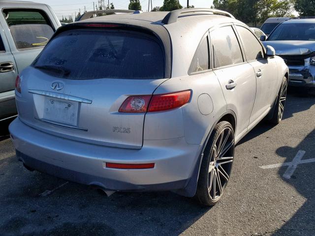 JNRAS08U28X101839 - 2008 INFINITI FX35 SILVER photo 4