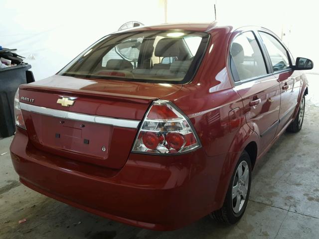 KL1TD5DE8BB137903 - 2011 CHEVROLET AVEO LS RED photo 4