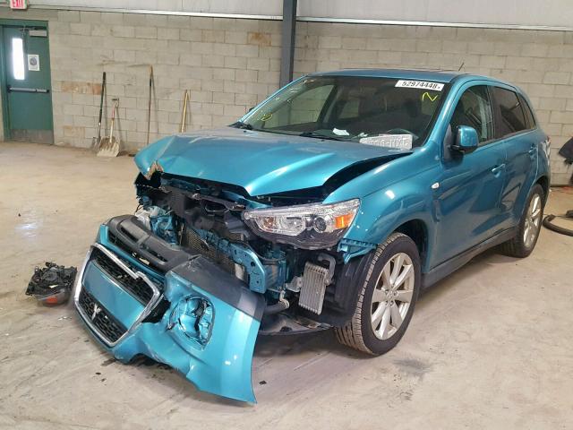 4A4AR3AU1DE011636 - 2013 MITSUBISHI OUTLANDER BLUE photo 2