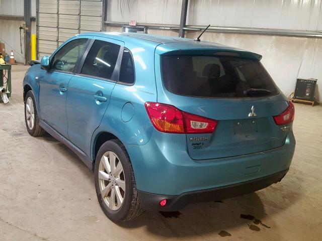 4A4AR3AU1DE011636 - 2013 MITSUBISHI OUTLANDER BLUE photo 3