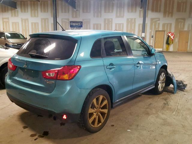 4A4AR3AU1DE011636 - 2013 MITSUBISHI OUTLANDER BLUE photo 4