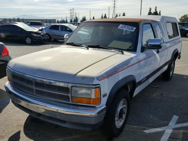 1B7GL23YXNS621261 - 1992 DODGE DAKOTA WHITE photo 2