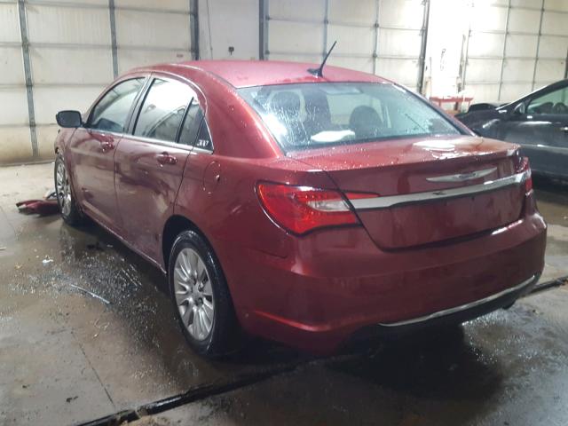 1C3CCBAG9DN723662 - 2013 CHRYSLER 200 LX BURGUNDY photo 3