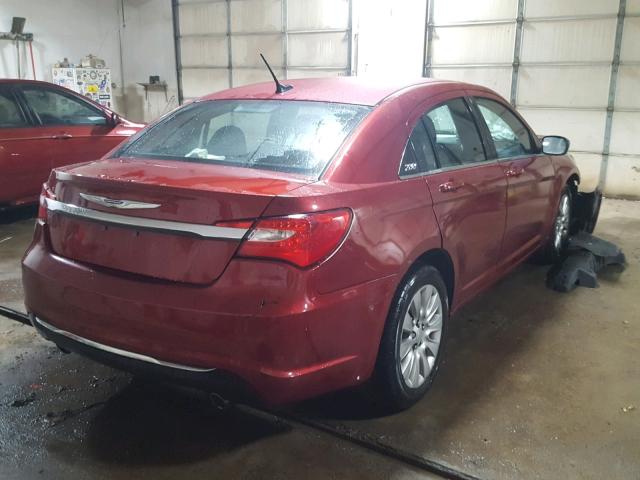 1C3CCBAG9DN723662 - 2013 CHRYSLER 200 LX BURGUNDY photo 4