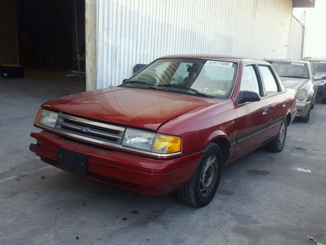 1FAPP36X9MK210578 - 1991 FORD TEMPO GL RED photo 2