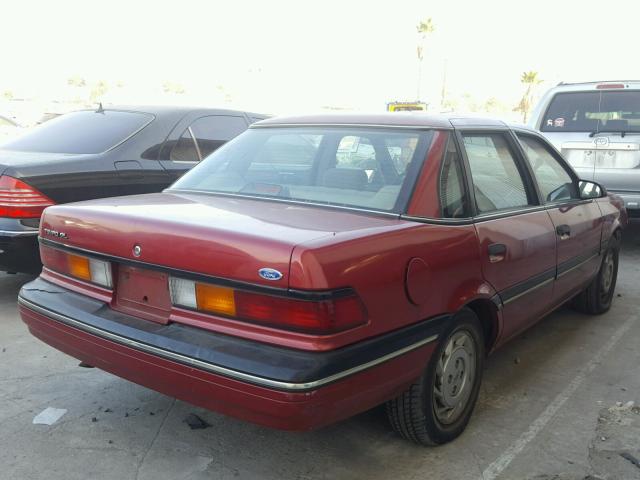 1FAPP36X9MK210578 - 1991 FORD TEMPO GL RED photo 4