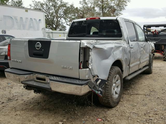 1N6AA07B54N584801 - 2004 NISSAN TITAN SILVER photo 4