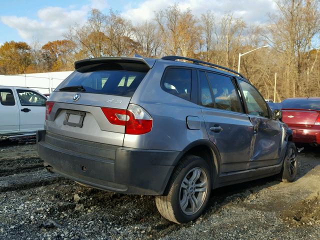 WBXPA93455WD08676 - 2005 BMW X3 3.0I GRAY photo 4