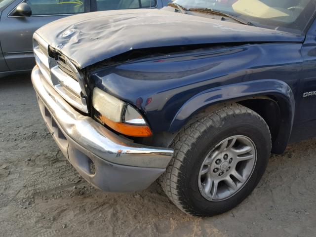 1B7HL48X52S723904 - 2002 DODGE DAKOTA QUA BLUE photo 9