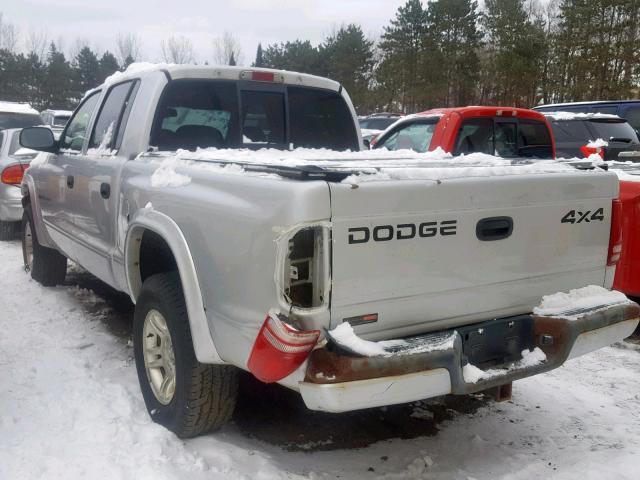 1D7HG38N123696584 - 2002 DODGE DAKOTA SPO SILVER photo 3