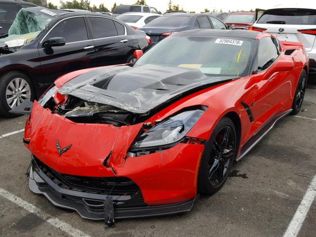 1G1YD2D79G5107919 - 2016 CHEVROLET CORVETTE S RED photo 2