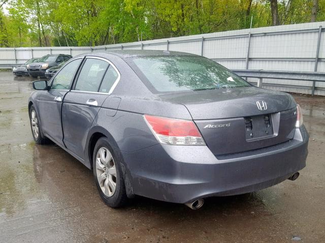 1HGCP36828A060800 - 2008 HONDA ACCORD EXL GRAY photo 3