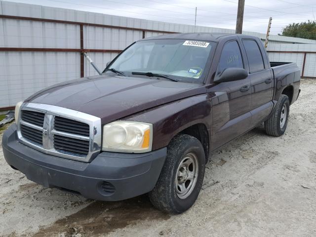 1D7HE28K85S337295 - 2005 DODGE DAKOTA QUA MAROON photo 2