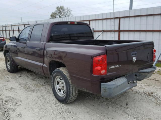 1D7HE28K85S337295 - 2005 DODGE DAKOTA QUA MAROON photo 3