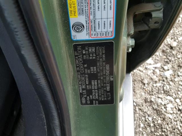 KNDJE723057045900 - 2005 KIA NEW SPORTA GREEN photo 10