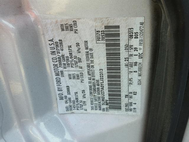 5LMEU27A0YLJ32313 - 2000 LINCOLN NAVIGATOR Күміс фото 10