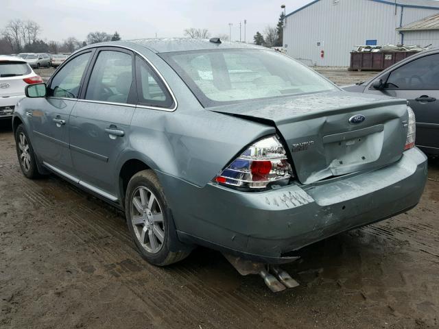 1FAHP27W88G149074 - 2008 FORD TAURUS SEL GREEN photo 3