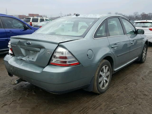 1FAHP27W88G149074 - 2008 FORD TAURUS SEL GREEN photo 4