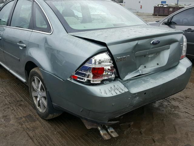 1FAHP27W88G149074 - 2008 FORD TAURUS SEL GREEN photo 9