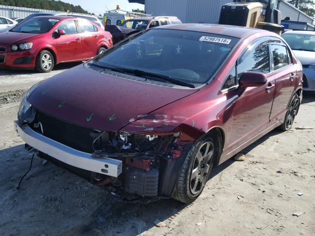 2HGFA16569H528734 - 2009 HONDA CIVIC LX RED photo 2