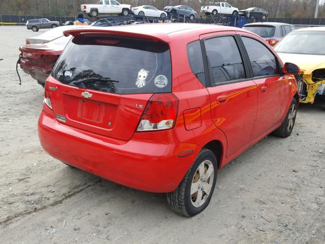 KL1TD66668B233288 - 2008 CHEVROLET AVEO BASE Qırmızı foto 4