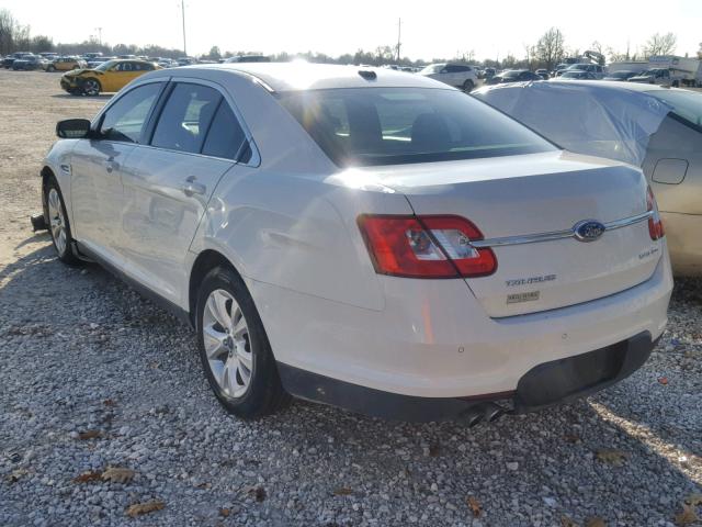 1FAHP2HW9BG180517 - 2011 FORD TAURUS SEL WHITE photo 3