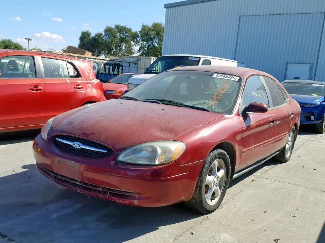 1FAFP55UX2G267905 - 2002 FORD TAURUS SES RED photo 2